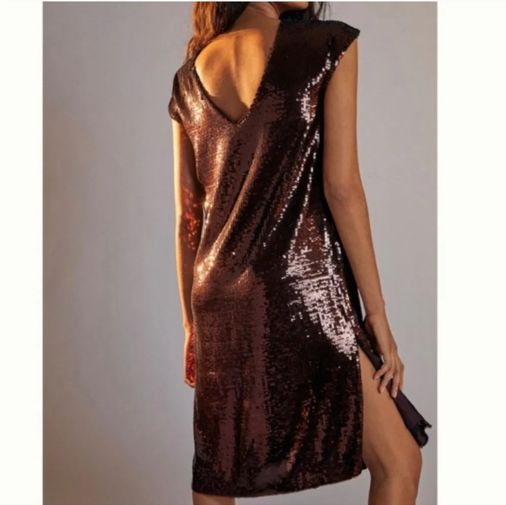 Maeve by Anthropologie Brown Kara Sequined Mini Dress - Picture 13 of 13